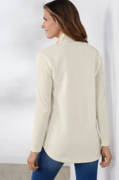 Wear Now Styles|Sweaters & Cardigans-Soft Surroundings Adalyn Pullover Tunic Grey Blue Heather