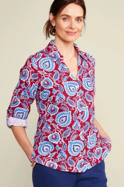 Vacation Shop|Gauze Shop-Soft Surroundings Addison Gauze Big Shirt Tibetan Blue