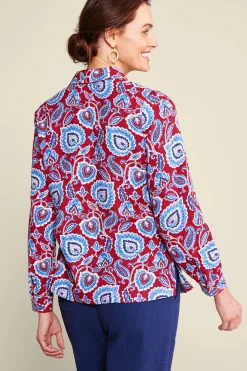 Vacation Shop|Gauze Shop-Soft Surroundings Addison Gauze Big Shirt Tibetan Blue