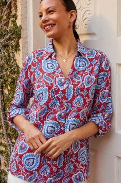 Vacation Shop|Gauze Shop-Soft Surroundings Addison Gauze Big Shirt Tibetan Blue