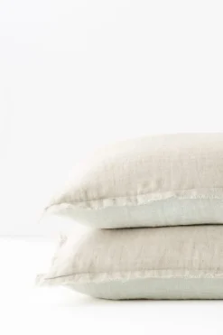 pillowcases & shams-Soft Surroundings Adrina Reversible Euro Sham White/Natural