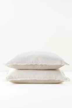 pillowcases & shams-Soft Surroundings Adrina Reversible Euro Sham White/Natural