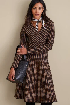 work to play|patterned-Soft Surroundings Aida Dress Hazelnut
