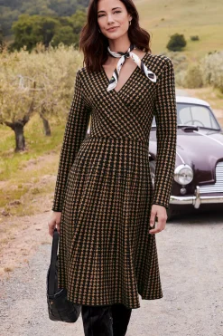work to play|patterned-Soft Surroundings Aida Dress Hazelnut