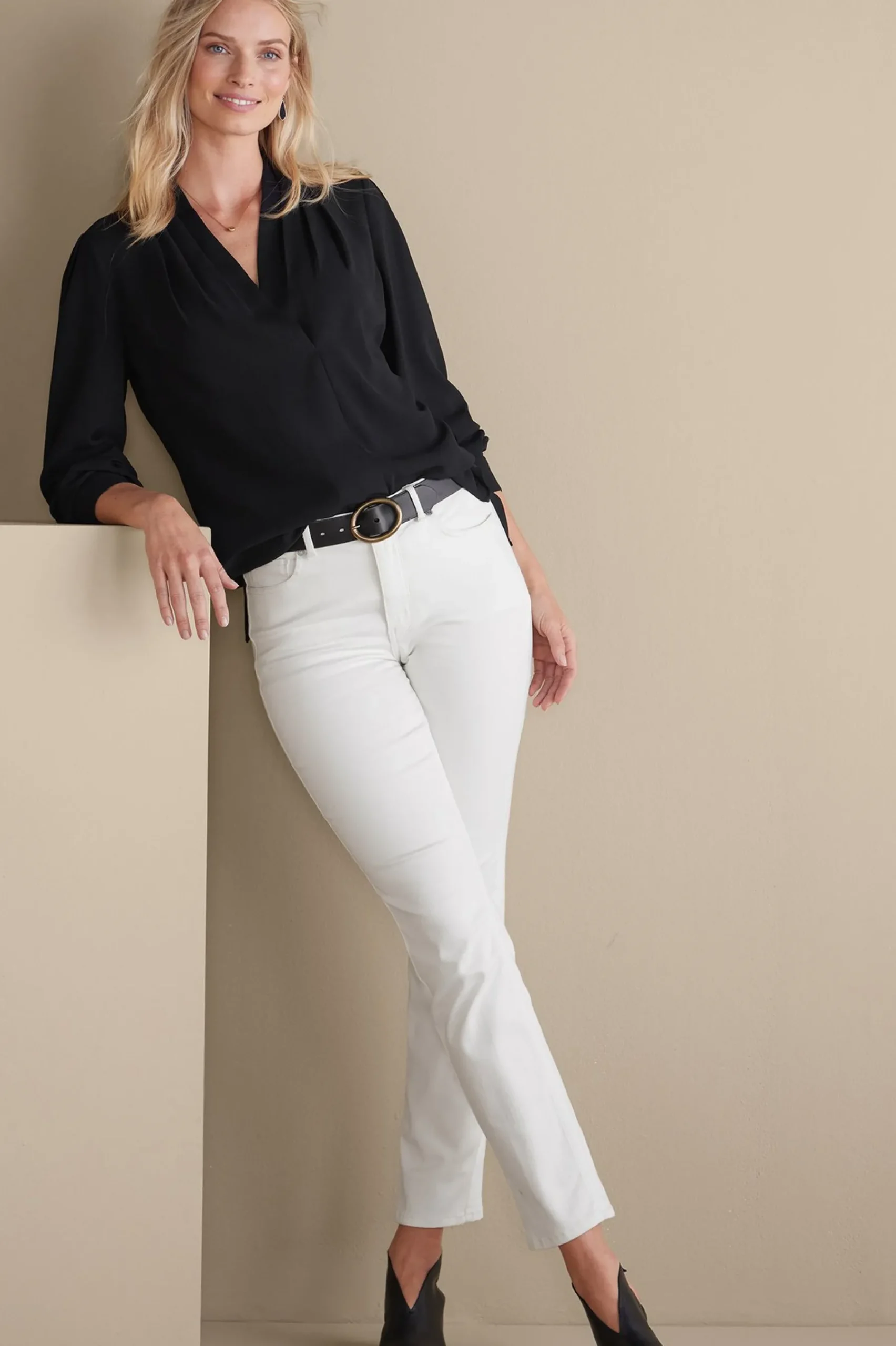 long sleeve|pullovers-Soft Surroundings Akira Blouse Garnet