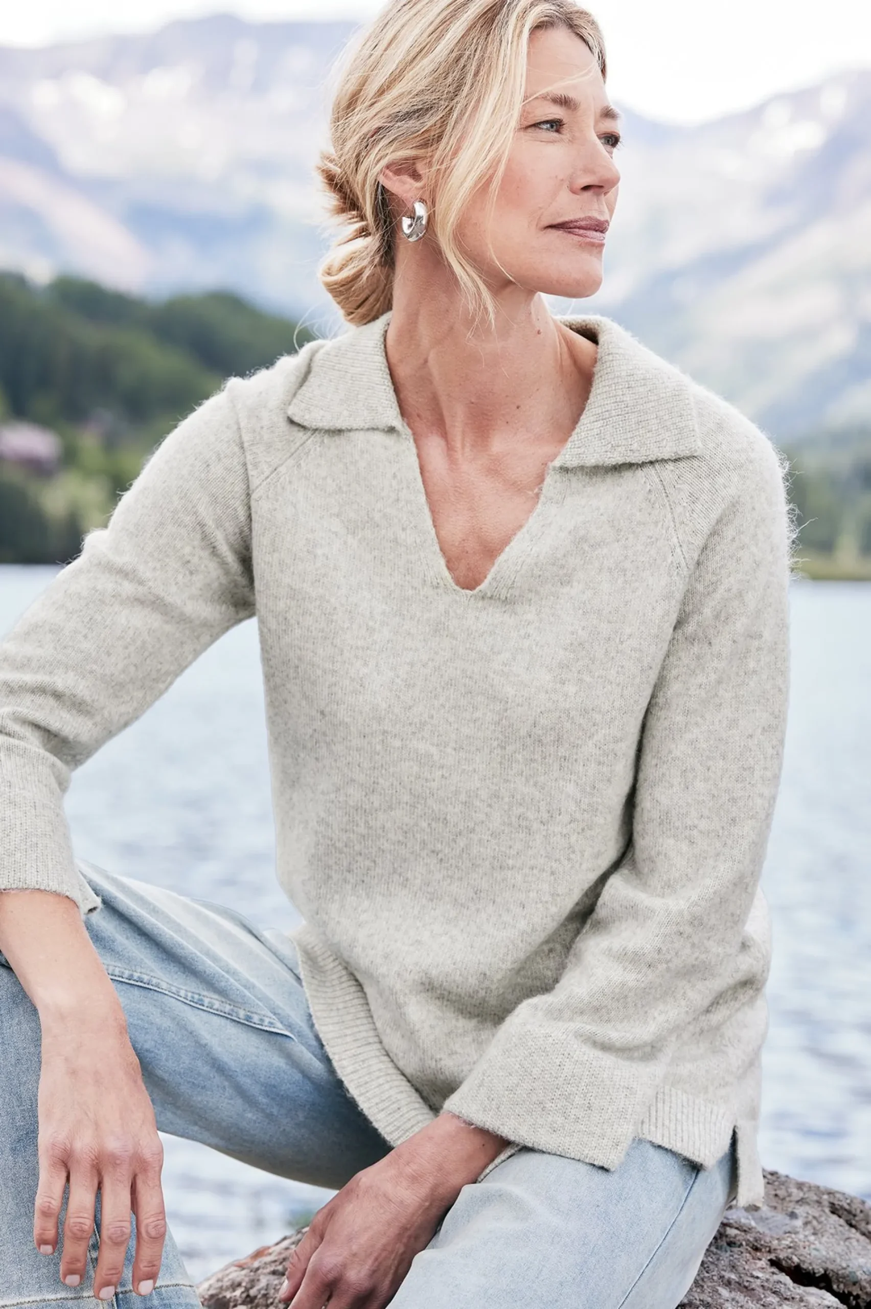 Into The Blues|Everyday Styles-Soft Surroundings Alice Sweater Light Heather Grey
