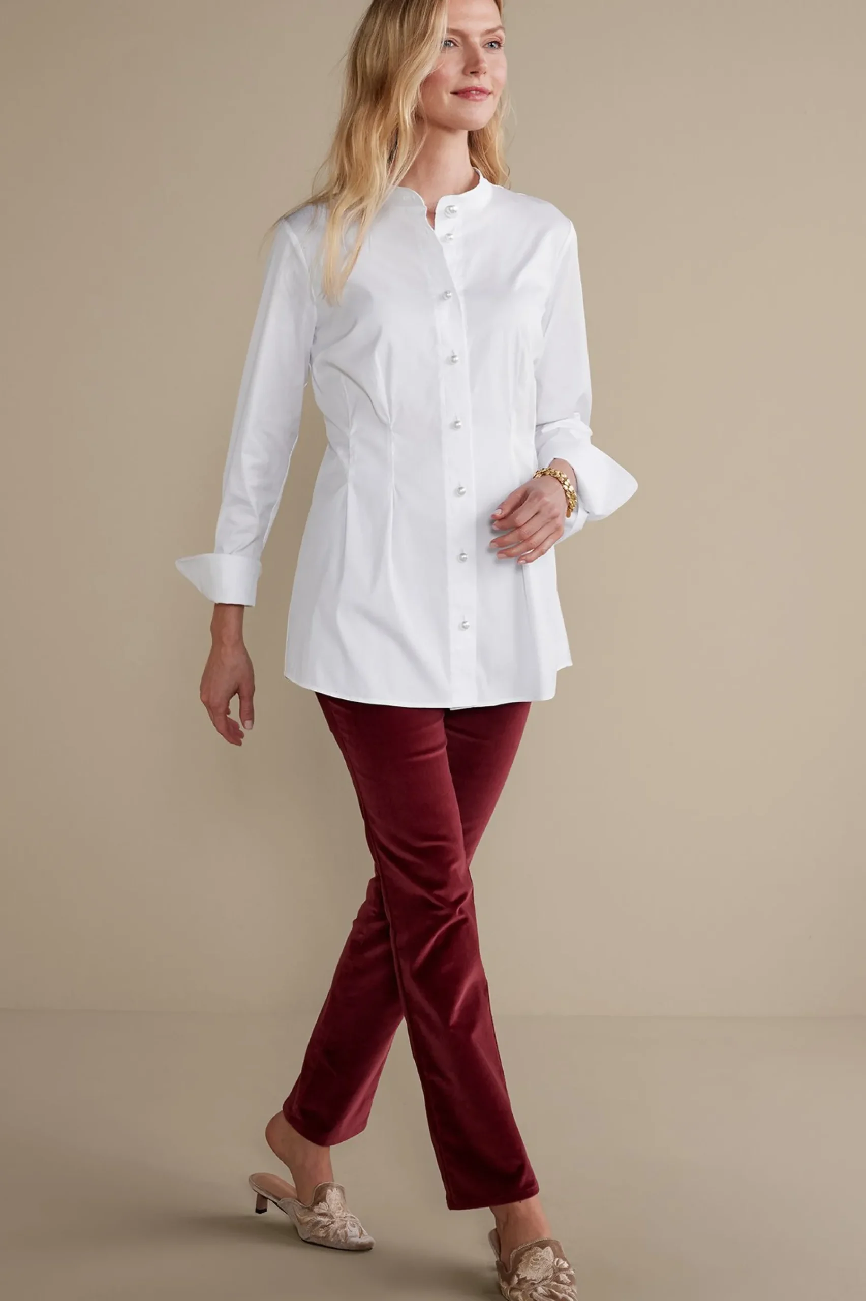 Feminine Flourish|long sleeve-Soft Surroundings Amia Shirt White
