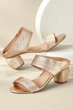 sandals|slides & mules-Soft Surroundings Antelope Amelia Textured Sandal Gold
