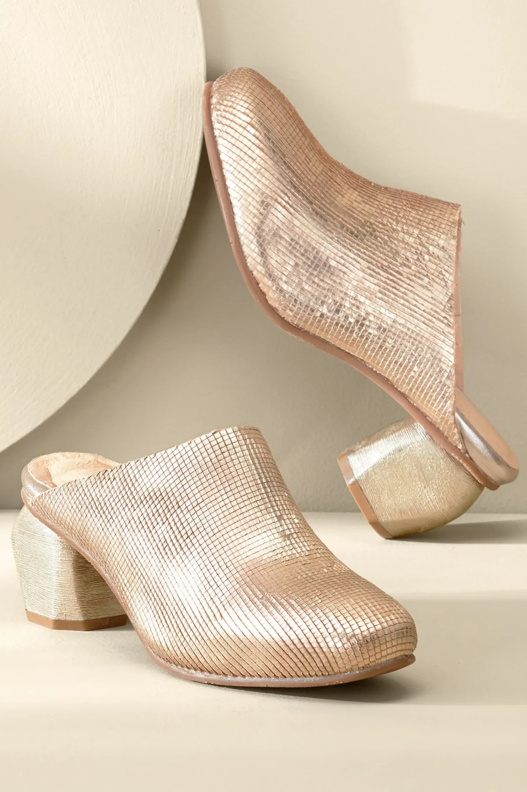 slides & mules|clogs-Soft Surroundings Antelope Peni Clog Gold