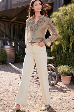 Feminine Flourish|Global Artistry-Soft Surroundings Anthos Top & Tank Stone Grey