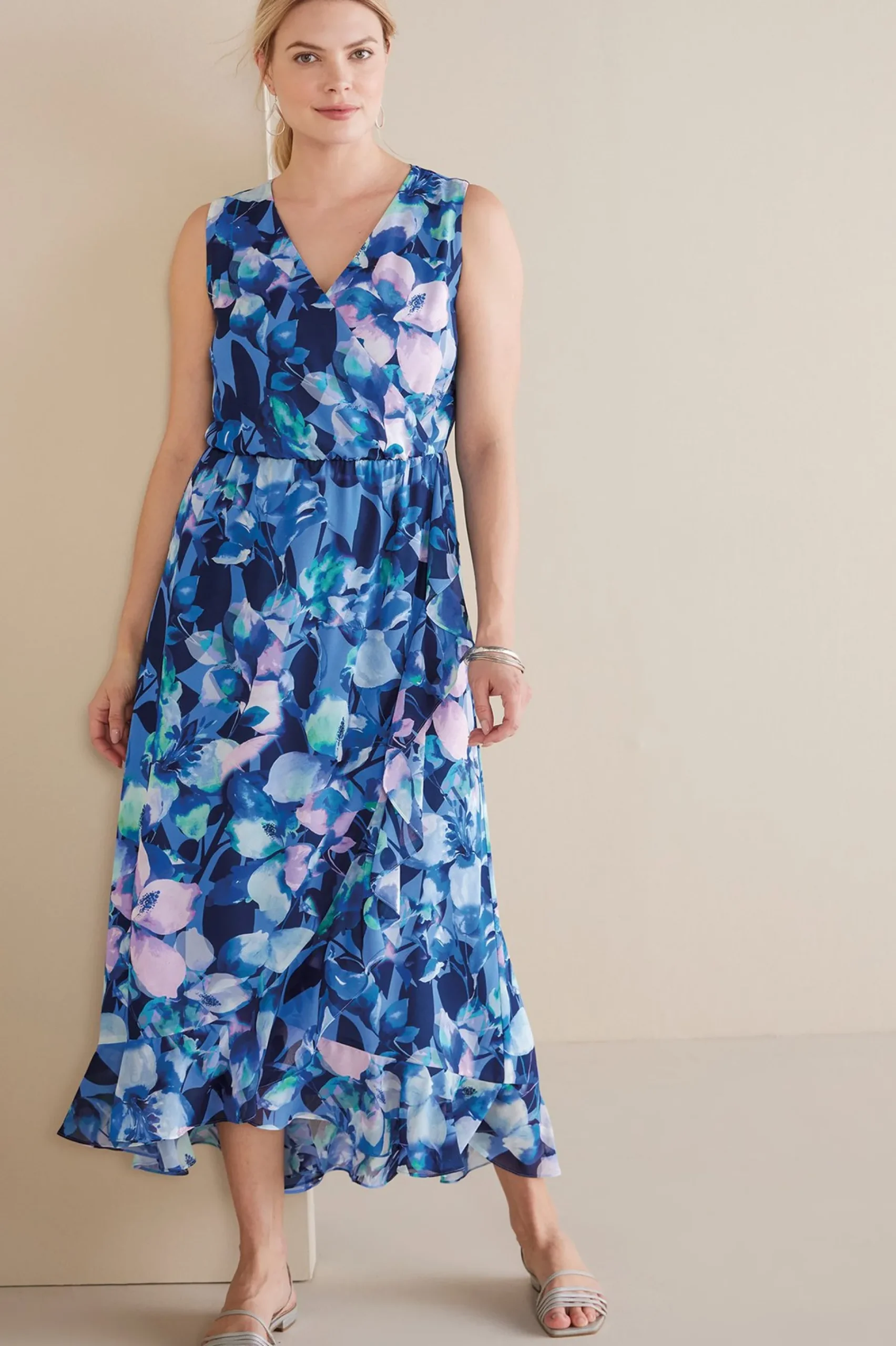 patterned|maxi-Soft Surroundings Ashlyn Maxi Dress Purple Floral