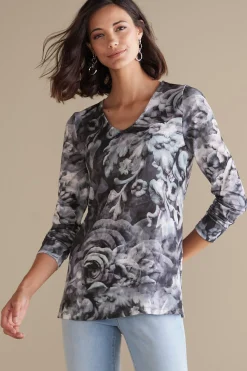 long sleeve|prints-Soft Surroundings Aviana Top Multi Floral