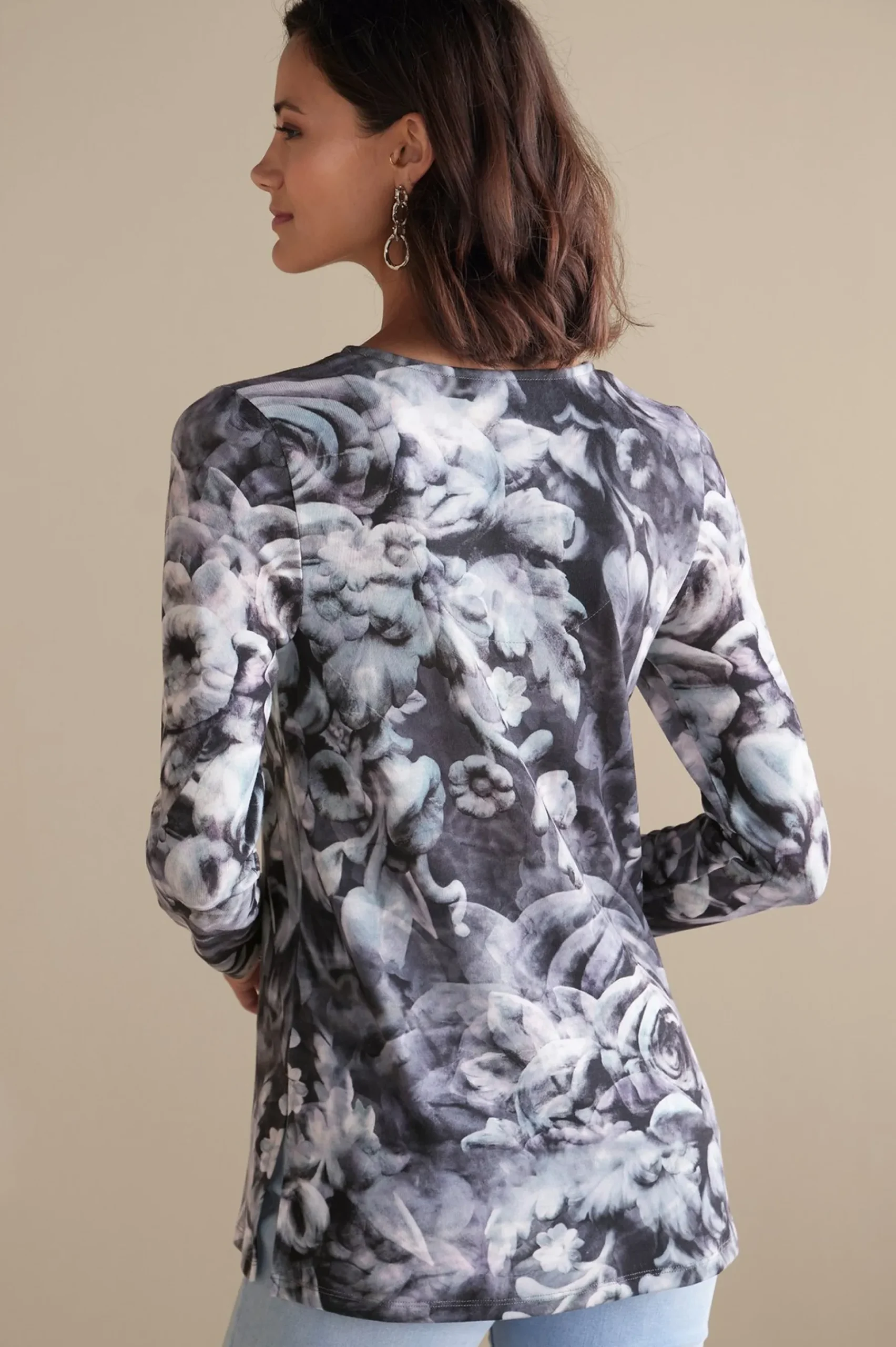 long sleeve|prints-Soft Surroundings Aviana Top Multi Floral