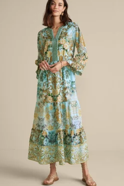 Feminine Flourish|Vacation Shop-Soft Surroundings Baroque Maxi Dress Multi Floral