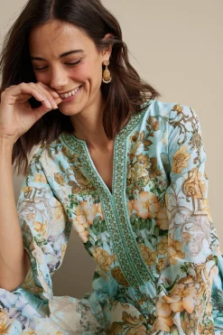 Feminine Flourish|Vacation Shop-Soft Surroundings Baroque Maxi Dress Multi Floral