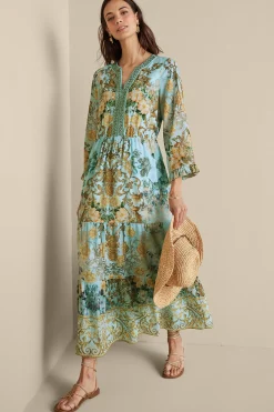 Feminine Flourish|Vacation Shop-Soft Surroundings Baroque Maxi Dress Multi Floral