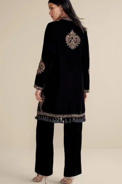 EVelvet Styles|Global Artistry-Soft Surroundings Belcastel Jacket Black/Gold