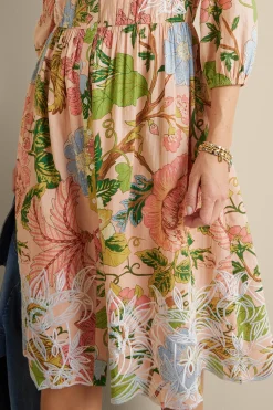 Feminine Flourish|Vacation Shop-Soft Surroundings Bellicia Embroidered Midi Dress Multi Floral