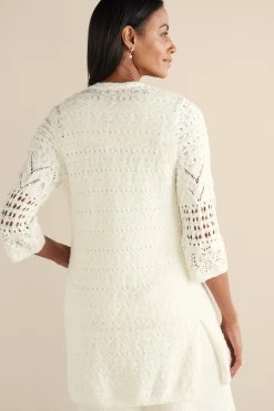 Feminine Flourish|Vacation Shop-Soft Surroundings Calistoga Pointelle Cardigan Ivory Pearl