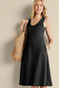 Into The Blues|Vacation Shop-Soft Surroundings Ceri Knit Midi Dress Black