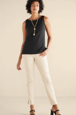 Vacation Shop|sleeveless-Soft Surroundings Ceri Knit Sleeveless Top Black