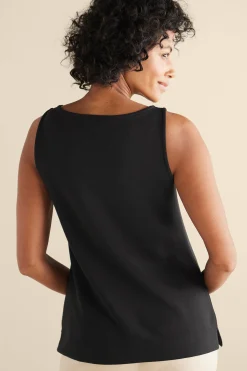 Vacation Shop|sleeveless-Soft Surroundings Ceri Knit Sleeveless Top Black