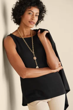 Vacation Shop|sleeveless-Soft Surroundings Ceri Knit Sleeveless Top Black