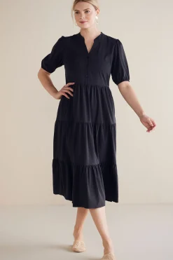 solids|mid-length-Soft Surroundings Claudia Midi Dress Black