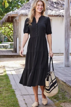 solids|mid-length-Soft Surroundings Claudia Midi Dress Black