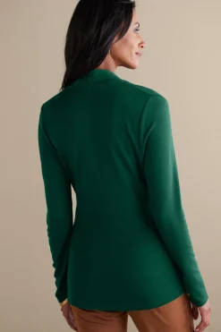 long sleeve|pullovers-Soft Surroundings Daina Top Jewel Green