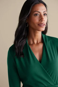 long sleeve|pullovers-Soft Surroundings Daina Top Jewel Green