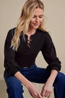 long sleeve|pullovers-Soft Surroundings Deandra Top Black