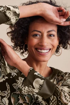 Feminine Flourish|long sleeve-Soft Surroundings Deanna Blouse Multi Floral