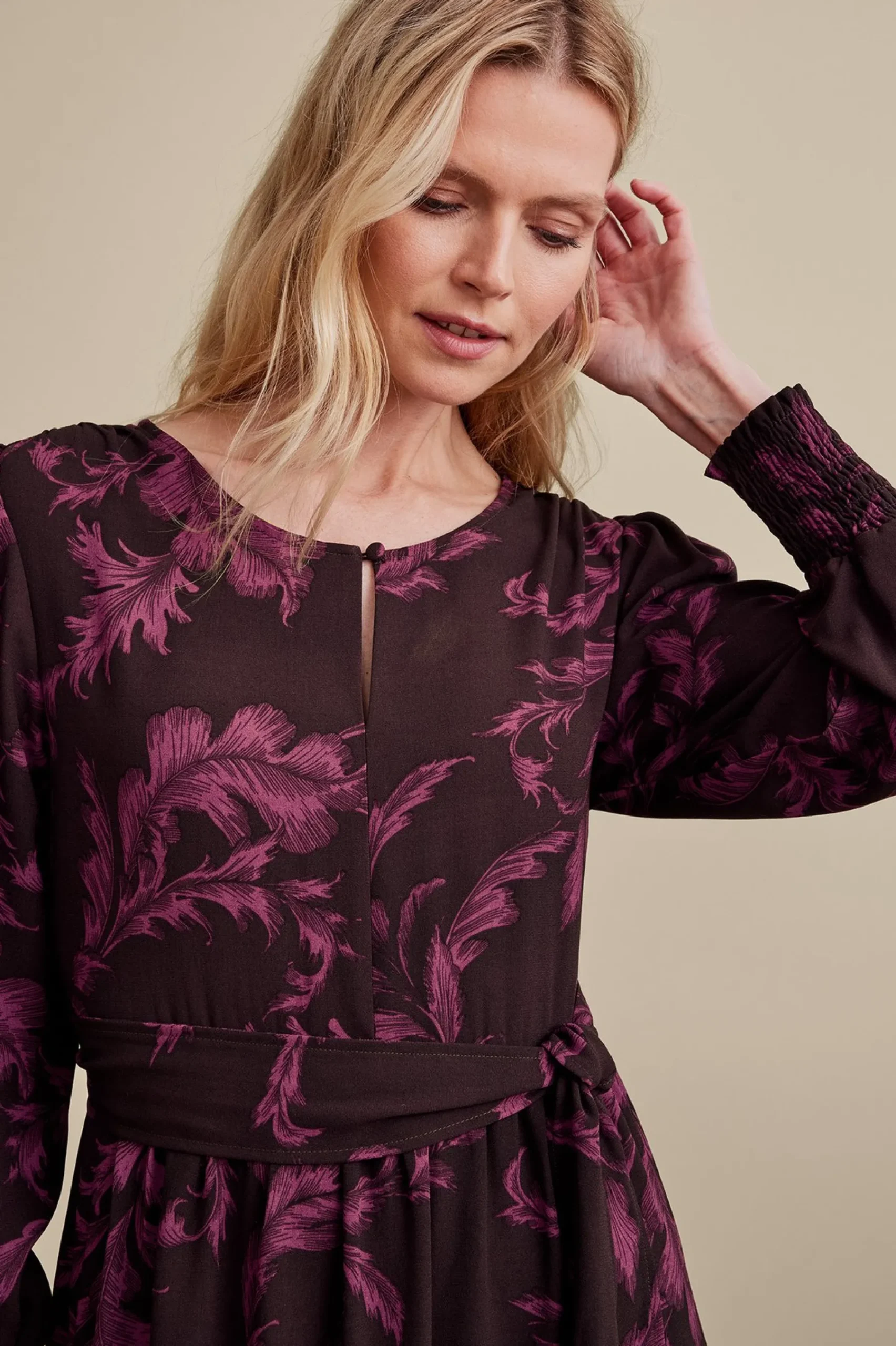 Feminine Flourish|patterned-Soft Surroundings Dianthe Dress Wine Botanical