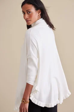 Scarves & Wraps|Feminine Flourish-Soft Surroundings Draped Ruffle Cardigan Noire