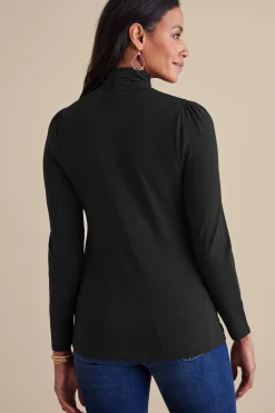 Everyday Styles|long sleeve-Soft Surroundings Emme Turtleneck Top Black