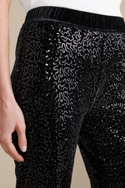 full length|bootcut-Soft Surroundings Eva Sequin Pants Black