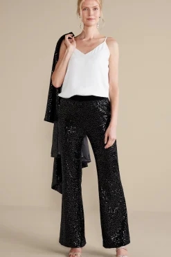 full length|bootcut-Soft Surroundings Eva Sequin Pants Black