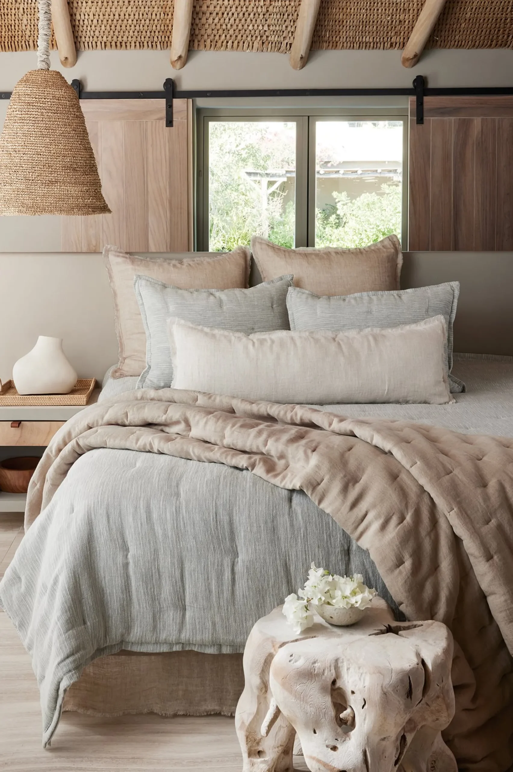 comforters-Soft Surroundings Evie Textured Comforter Silver Sea