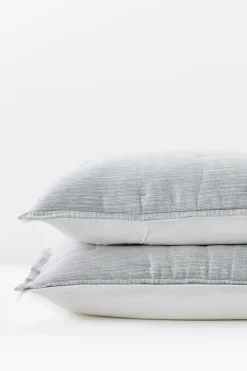 pillowcases & shams-Soft Surroundings Evie Textured Sham Silver Sea