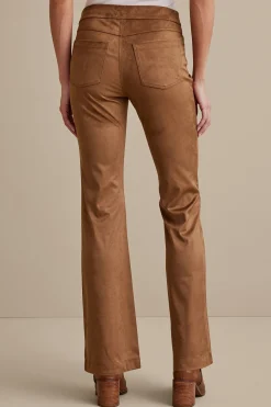full length|bootcut-Soft Surroundings Faux Suede Bootcut Pants Black
