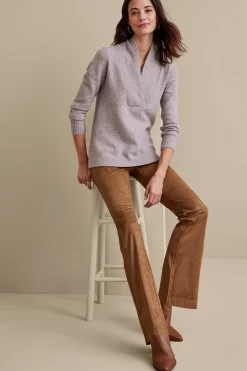 full length|bootcut-Soft Surroundings Faux Suede Bootcut Pants Black