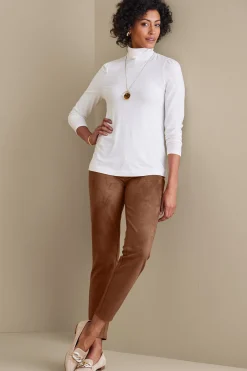 Everyday Styles|Leggings-Soft Surroundings Faux Suede Pull-On Leggings Black