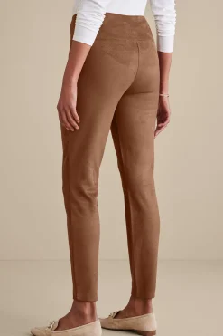Everyday Styles|Leggings-Soft Surroundings Faux Suede Pull-On Leggings Black