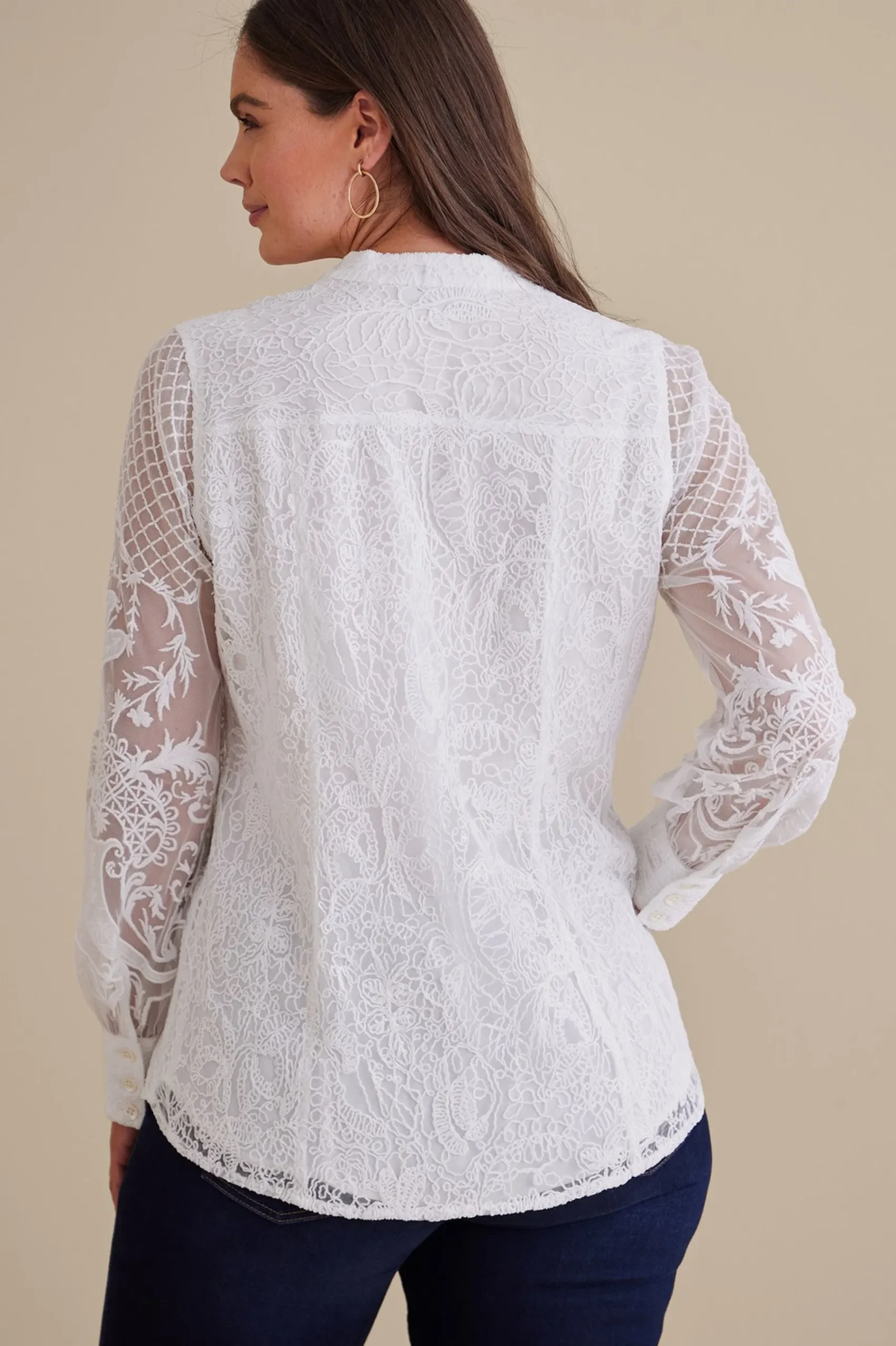 Feminine Flourish|Global Artistry-Soft Surroundings Fiori Top Ivory Pearl