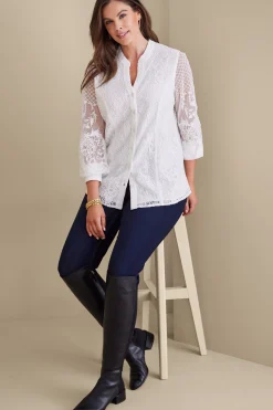 Feminine Flourish|Global Artistry-Soft Surroundings Fiori Top Ivory Pearl