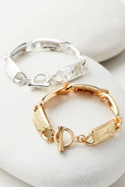 Bracelets|bracelets-Soft Surroundings Francesca Small Toggle Bracelet Silver