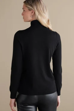 Everyday Styles|Sweaters & Cardigans-Soft Surroundings Genevieve Turtleneck Sweater Black