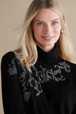 Everyday Styles|Sweaters & Cardigans-Soft Surroundings Genevieve Turtleneck Sweater Black