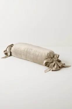 pillows-Soft Surroundings Gigi Bolster Pillow Silver
